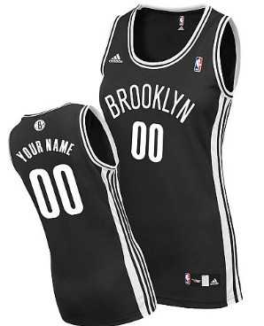 Womens Customized Brooklyn Nets Black Jersey